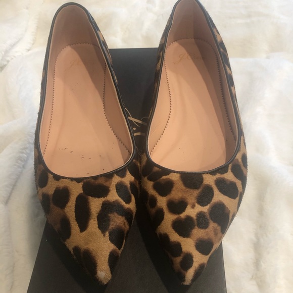 J.Crew Pointed-Toe Flats In Leopard Calf Hair-7 - Picture 2 of 4